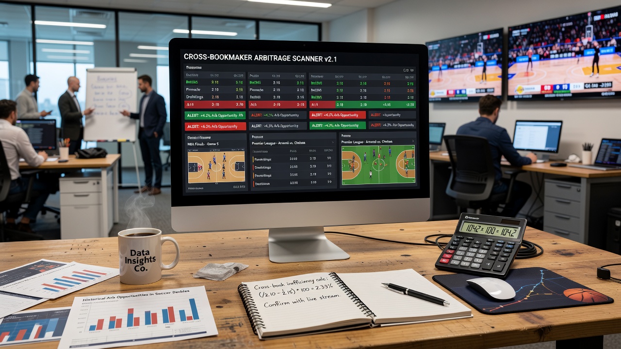 Screenshot of calculator results showing detected inefficiencies in soccer and basketball betting markets