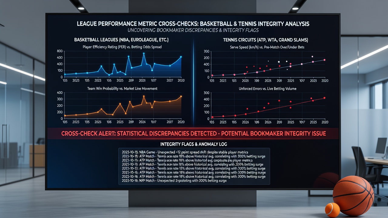 Detailed comparison charts showing basketball and tennis performance metrics side by side