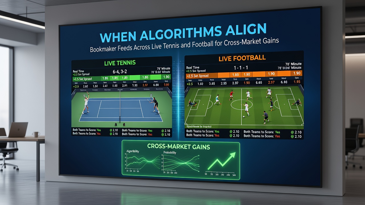 Live data streams feeding cross-market arbitrage tools for tennis and football