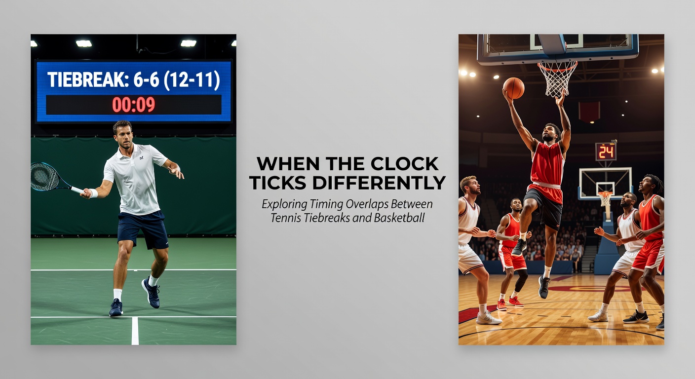Split screen showing basketball timeout strategy discussion and tennis tiebreak scoreboard with live odds overlays
